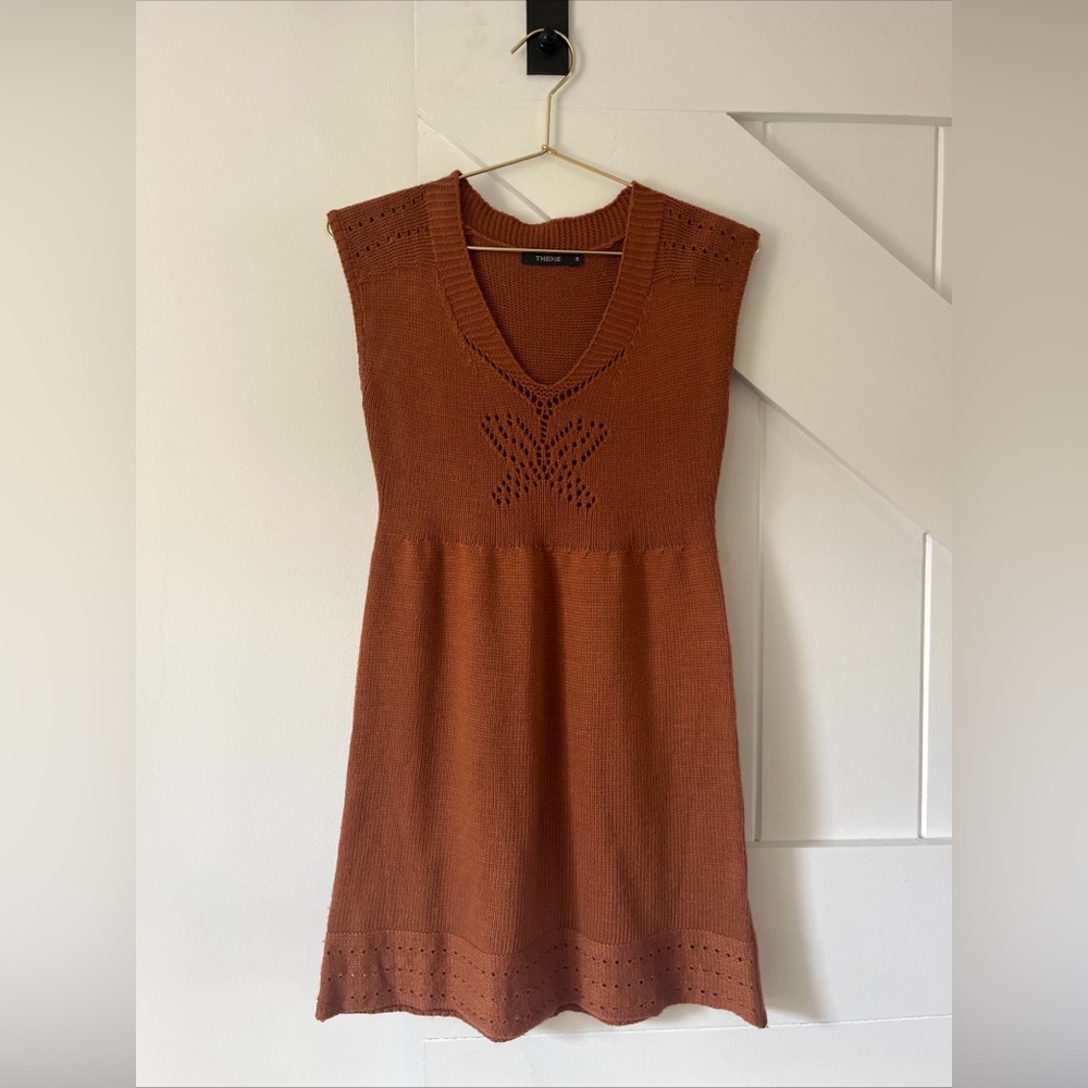 Theme Women’s Knit Dress Size Small Butterfly CottageCore Sleeveless